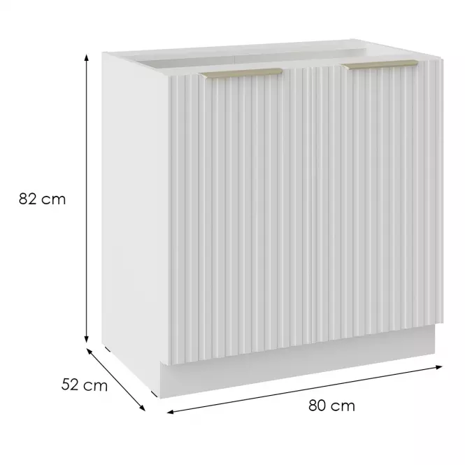 Kuchyňská Skříňka Tuluza 80D 2F BB bíly mat lamel,2