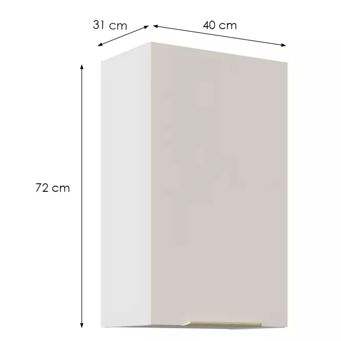 Kuchyňská Skříňka Nicea 40G-72 1F pískově béžová,2