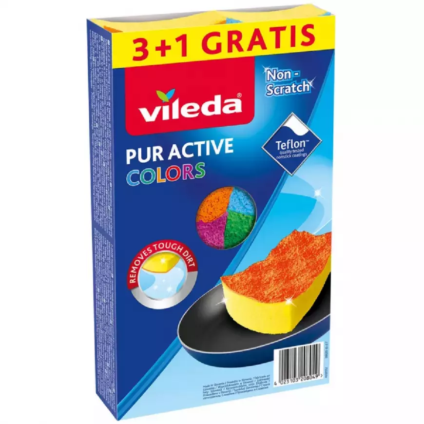Vileda Pur Active Colors houbička 4ks