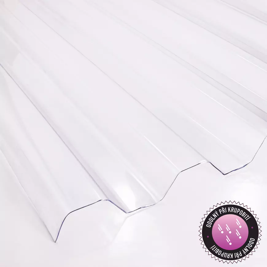 Trapézová deska PC 2000 x 900 x 0,5 mm čirá
