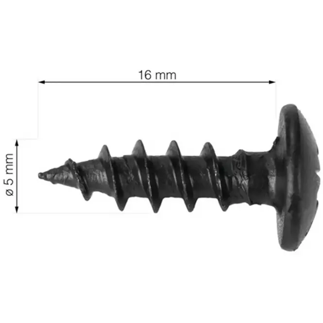 Vruty průměr 5x16 mm RT-50 černé 16 ks