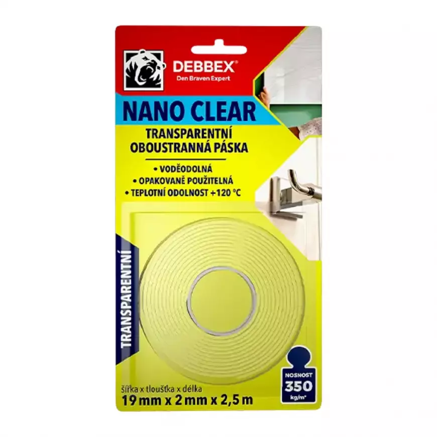 Oboustranná páska Nano Clear 19mm x 2.5m