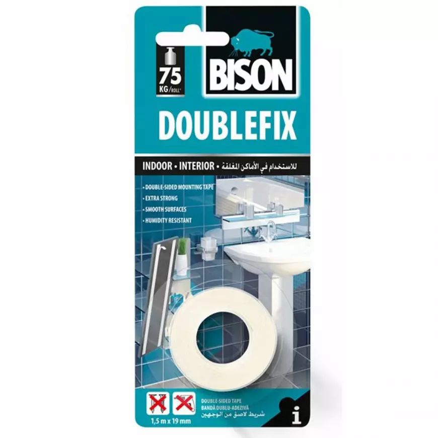 Oboustranné pásky BISON Doublefix 1.5 m x 19 mm