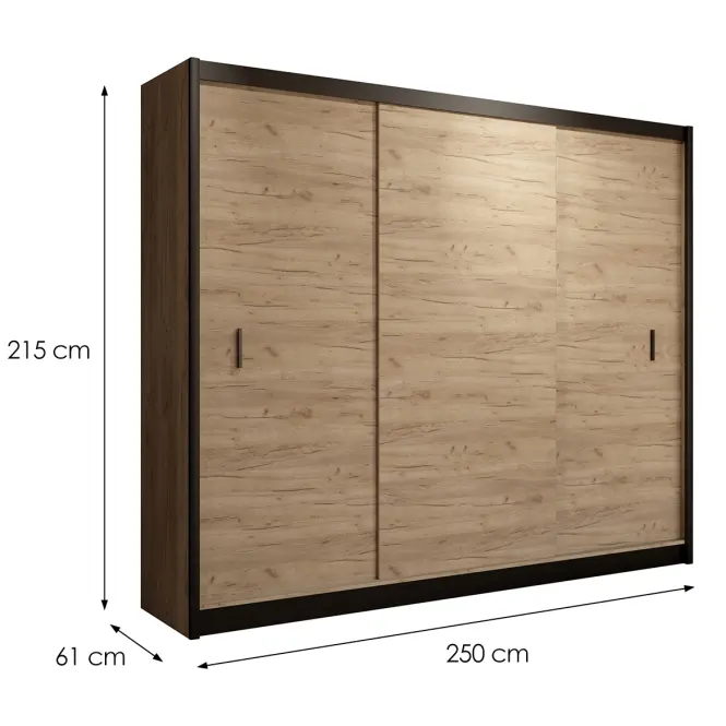 Šatní skříň Multi 250 craft/černá,2