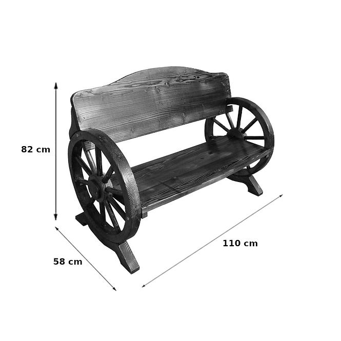 Dřevěná lavička s opěradlem 110x58x82 