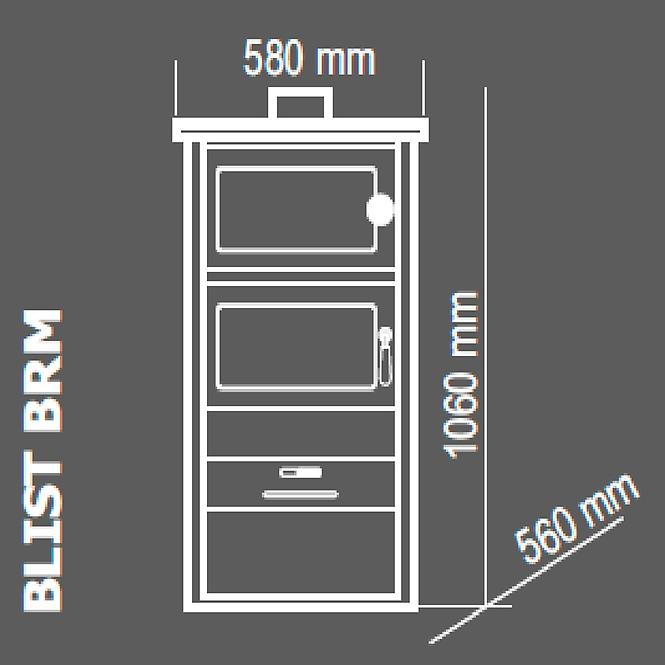 Krbová kamna BLIST BRM E s výměníkem, 22 - 24 kW / 16 - 18 kW