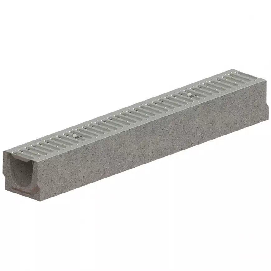 Baumax.cz: Odvodňovací žlab betonový, pozinkovaná mříž 12,5x14x100 cm