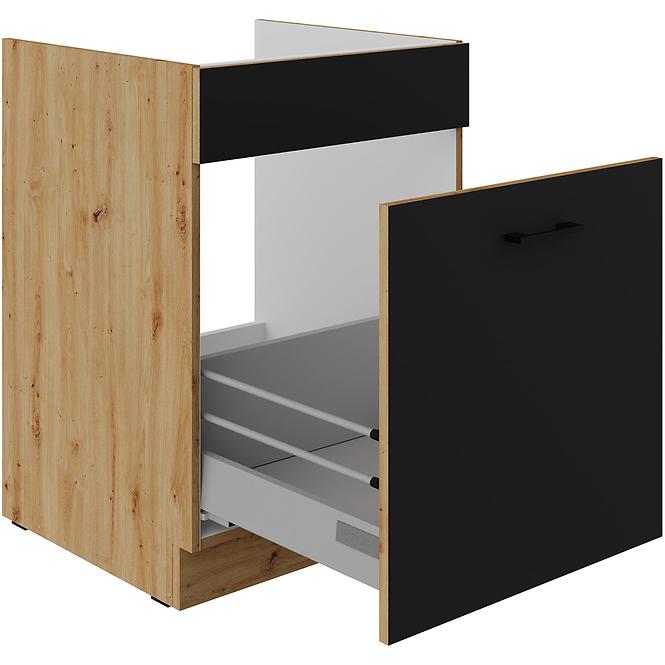 Kuchyňská skříňka Modena černá/dub artisan 60ZL 1S BB,3