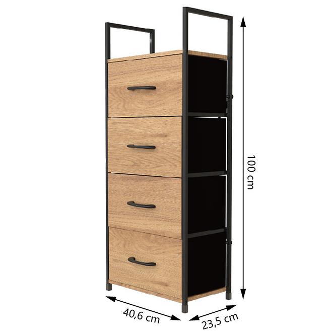 Regál se zásuvkami 9329 přírodní/černá
