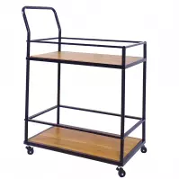 Kuchyňský vozík PD230206 dub temný/černá