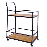 Kuchyňský vozík PD230206 dub temný/černá