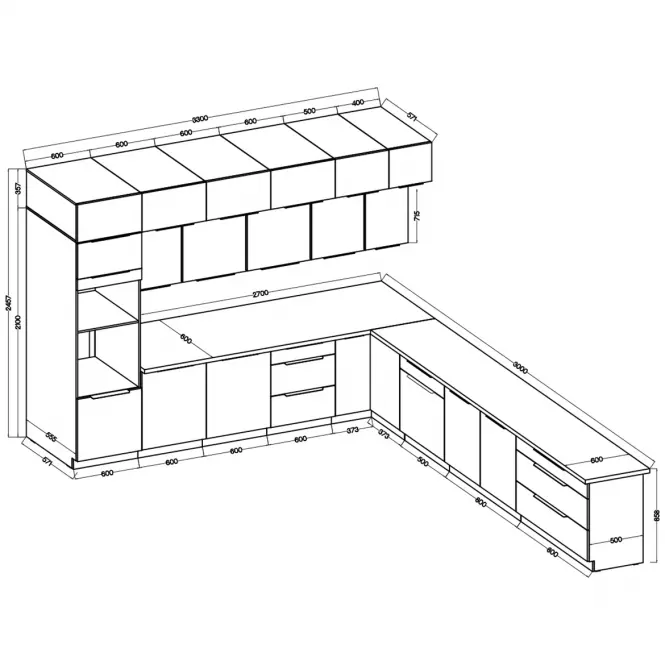 Kuchyně Siena/Monza 330x300 cm,2