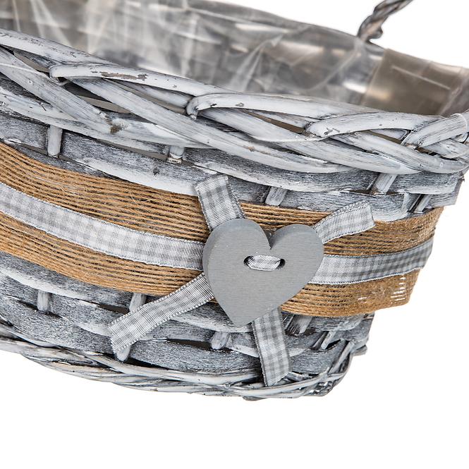 Košík proutěný s ušima Gris 25x12cm,2