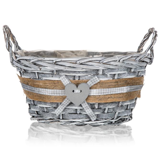 Košík proutěný s ušima Gris 25x12cm,3