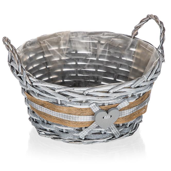Košík proutěný s ušima Gris 25x12cm,4