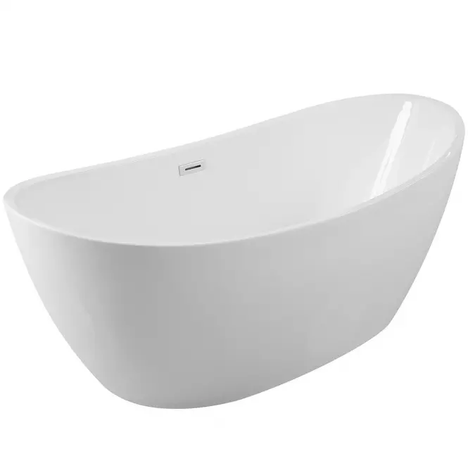 Volně stojící vana Ayla 170/80 + sifon s výpustí click-clack s přepadem, zlatý 