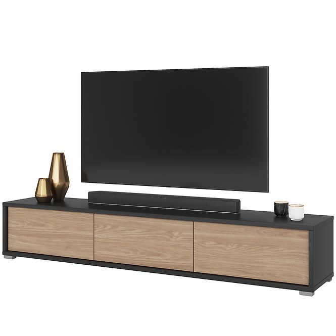 Tv stolek Frida 38 3K antracit/dub olejovaný,4
