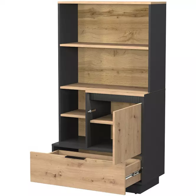 Regál sierro 1d1s dub artisan/černý