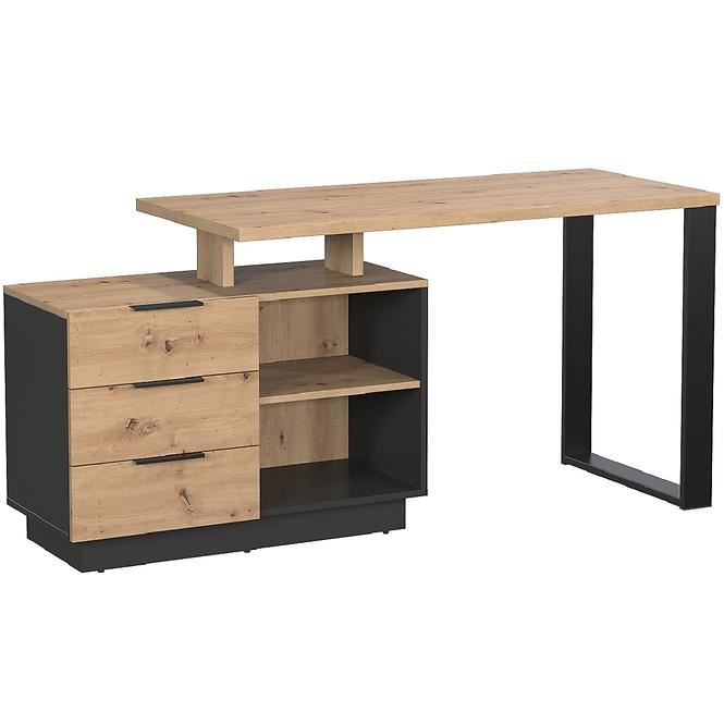 Psací stůl sierro 3s dub artisan/černý,2