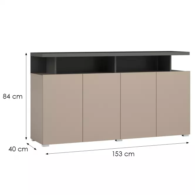 Komoda Serio 4D černá/congo 43