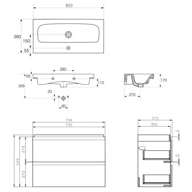 Set Moduo Slim 80 Bily DSM,2