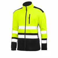 Fleecová mikina fluorescenční s reflexními pruhy XXL