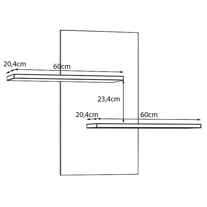 Závěsná police Talino dub Mauvella TBBB02-D108,4