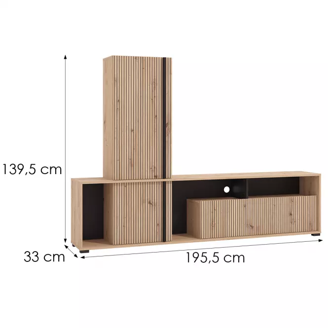 Obývací Stěna Chania artisan/černá 11013496