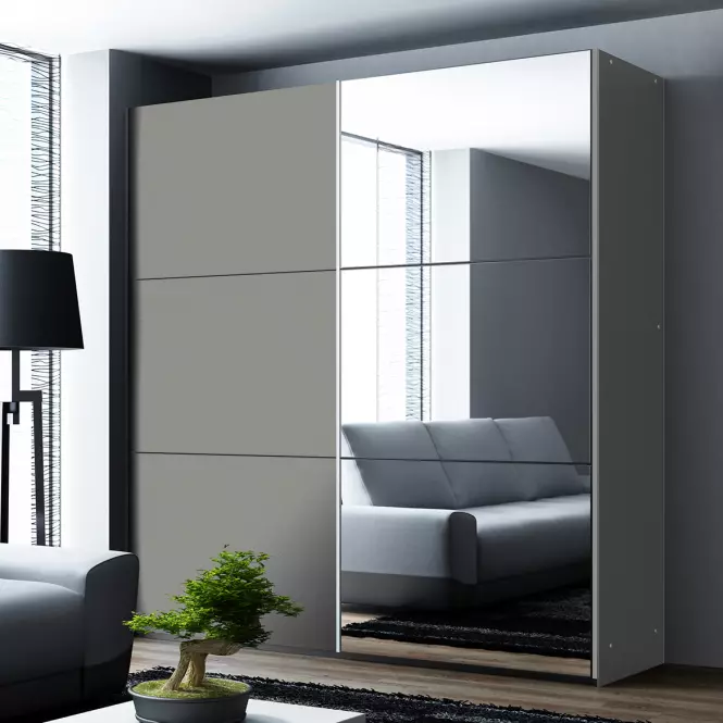 Šatní skříň Vigo 120 platinum/zrcadlo