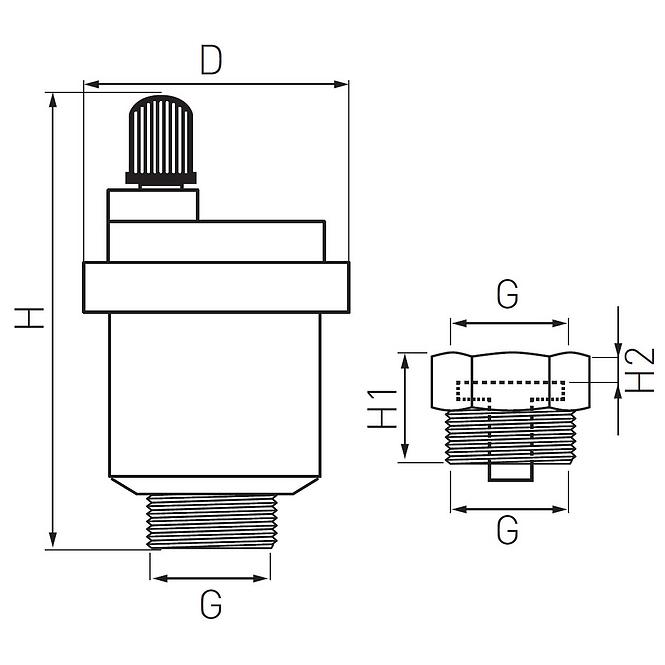 Odvzdušňovací ventil 1/2” 015AS ,2