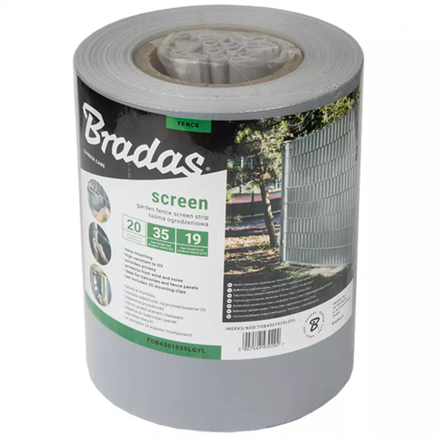 Plotová páska 19 cm x 35 m světlá šedá TOB4501935LGYL