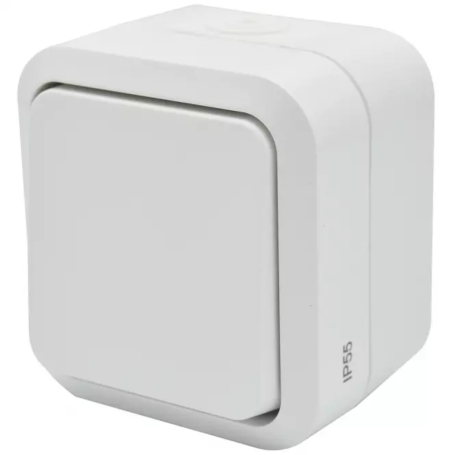 Vypínač univerzální na omítku Aqua Pro IP55 vodotěsný bílý
