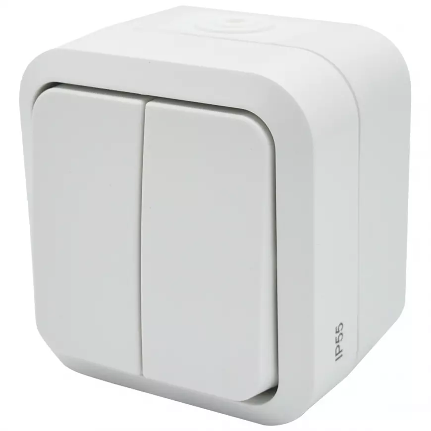 Sériový vypínač na omítku Aqua Pro IP55 vodotěsný bílý