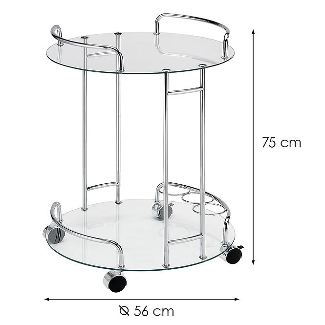 Kuchyňský vozík GC7514 chrom/sklo
