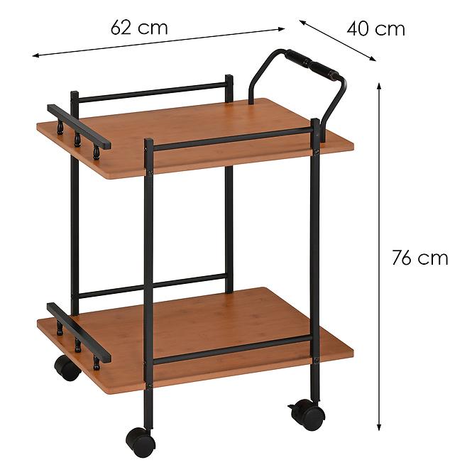 Kuchyňský vozík GC5993 přírodní/černá