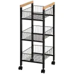 Úložný vozík 3patrový GC6010 3 černá/přírodní