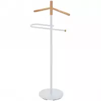 Věšák na oblečení/němý sluha GC6679 bílá/přírodní