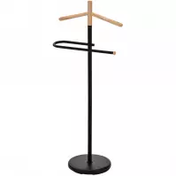 Věšák na oblečení/němý sluha GC6679 černá/přírodní
