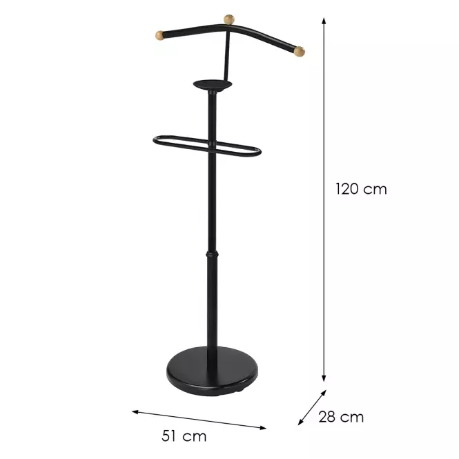 Věšák na oblečení/němý sluha GC7503 černá/přírodní