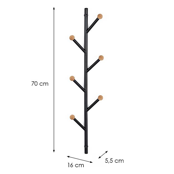 Nástěnný věšák GC7139-1 černá/přírodní