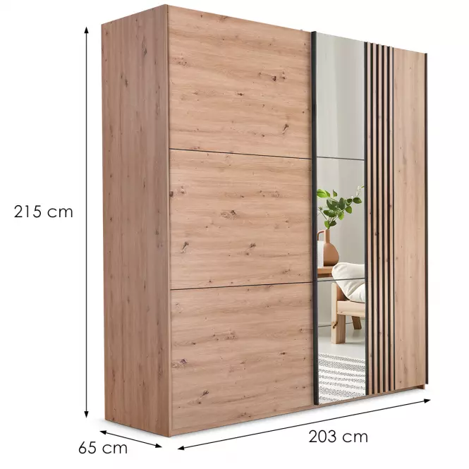 Šatní skříň Sintra 203 artisan/zrcadlo