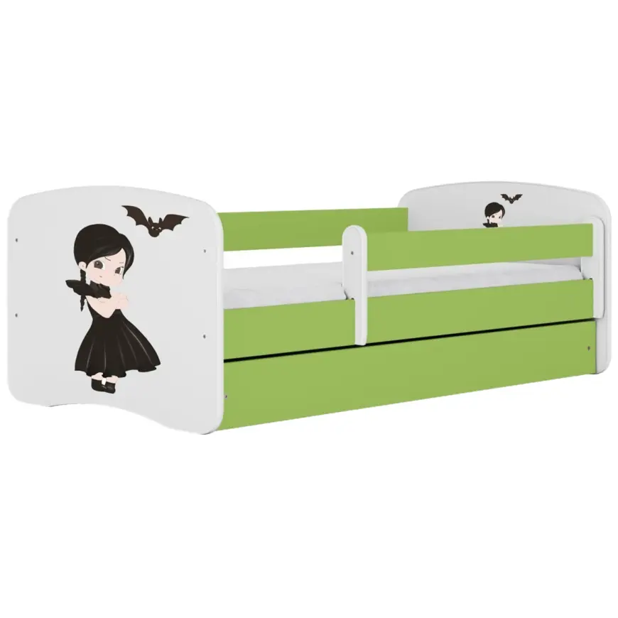 Dětská postel Babydreams+SZ+M zelená 80x160 Malá čarodějka