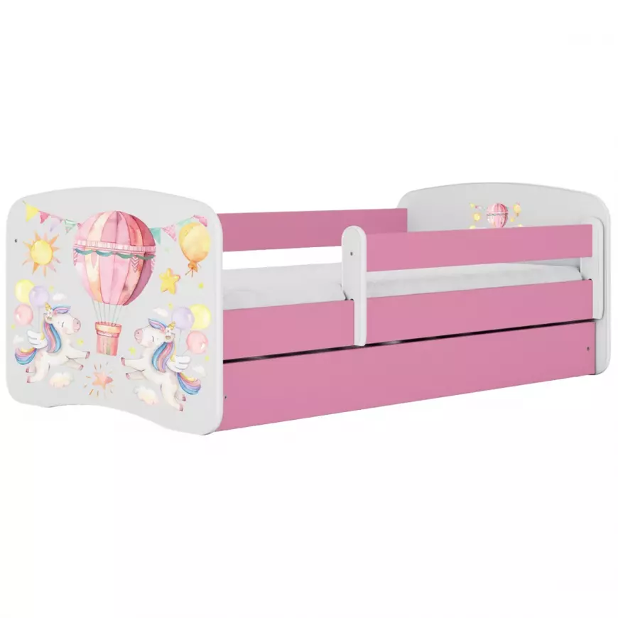 Dětská postel Babydreams+SZ+M růžová 80x180 Balónek