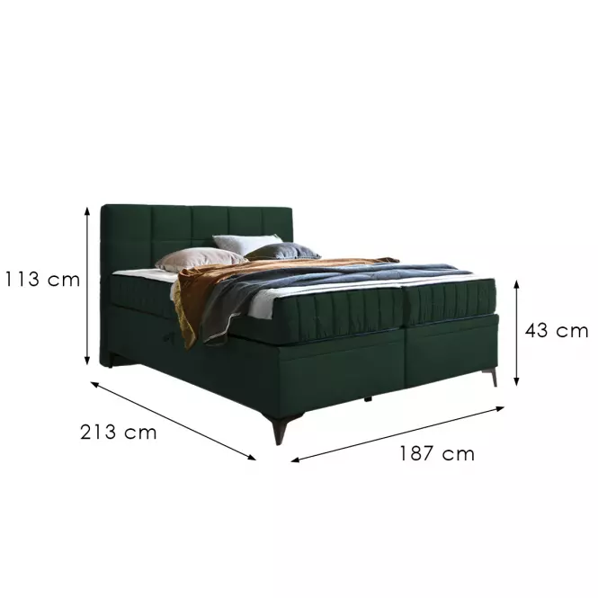 Postel Greta 180/200 Amon 06 zelená + matrace,4