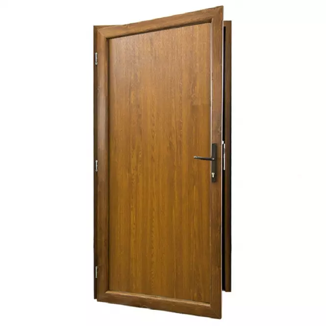 Vchodové dveře Larino Eco D18 80L 90x208x6 zlatý dub