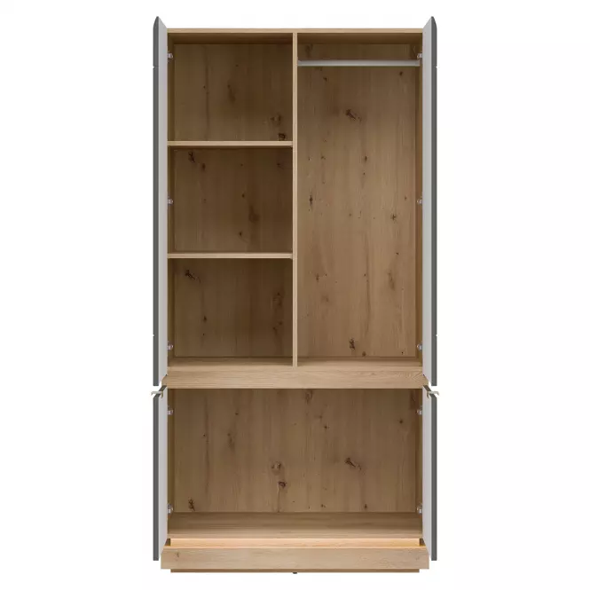 Šatní skříň 2D Milton ML08 Dąb crem torro šedá,6