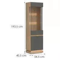 Vitrína L/P Milton ML05 dub crem torro šedá