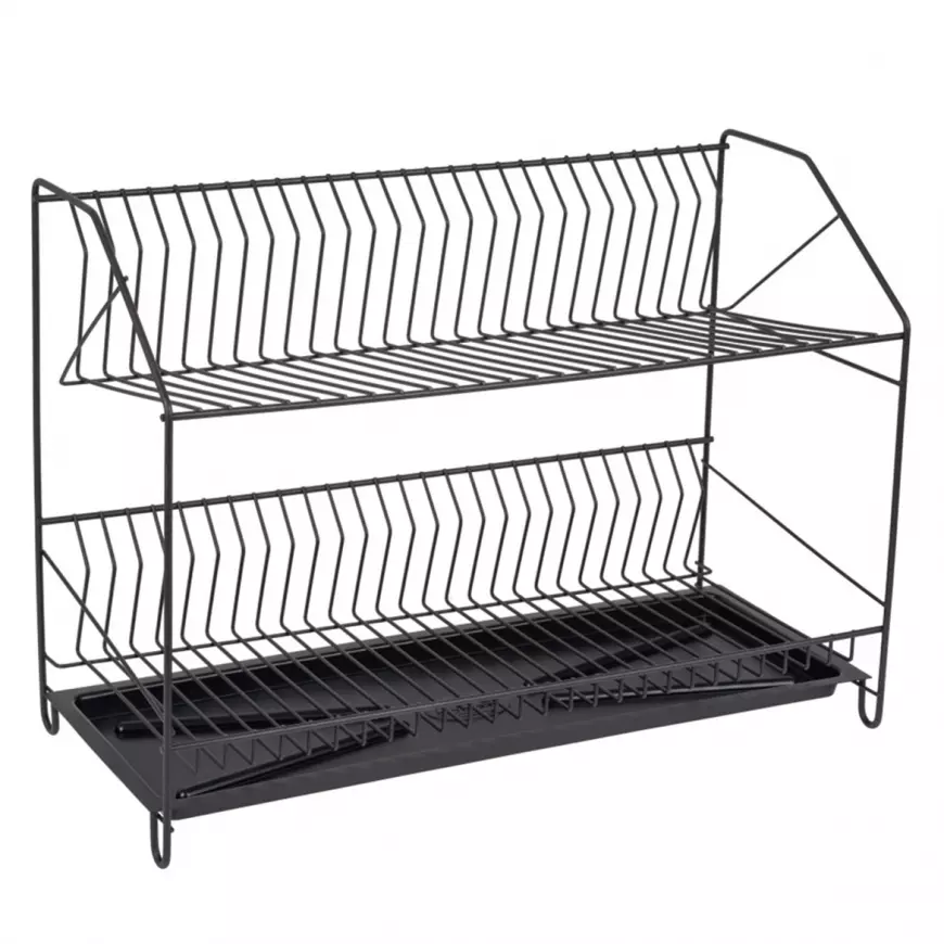 Sušák na nádobí 2 černá 50cm