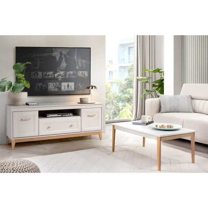 Komoda Windsor 1W 135 kašmír/dub přírodní