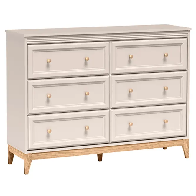 Komoda Windsor 3W 135 kašmír/dub přírodní